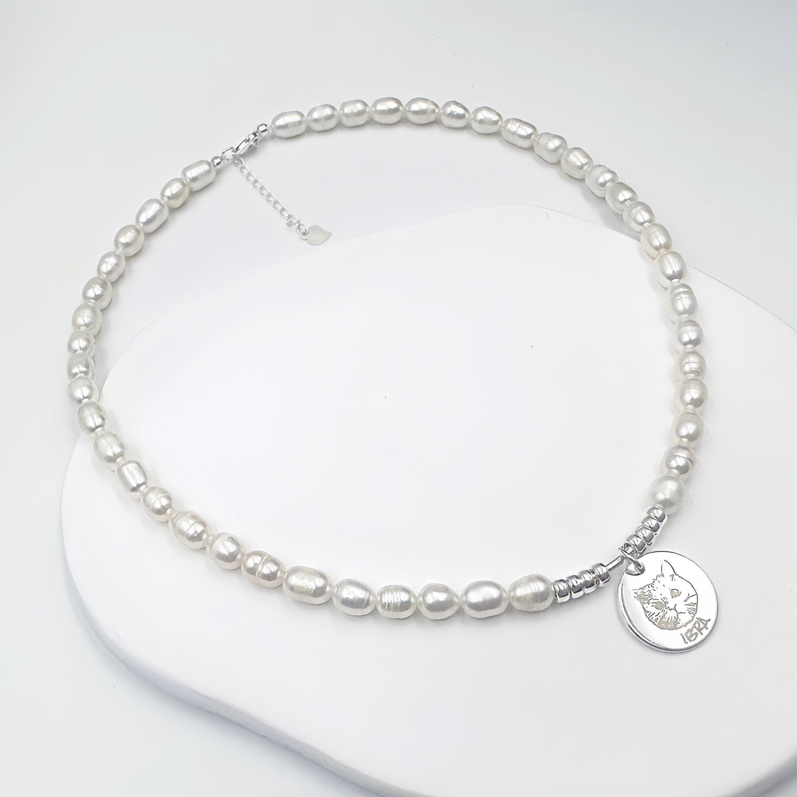 Boltiesd™ Custom Pet Pearl Necklace in Sterling Silver S925 - Boltiesd™