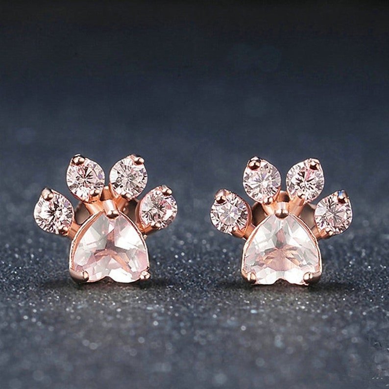 Ciondolo zampa semizirconata bianca placcato oro bianco in argento 925 Ciondolo zampa semizirconata bianca placcato oro bianco in argento 925