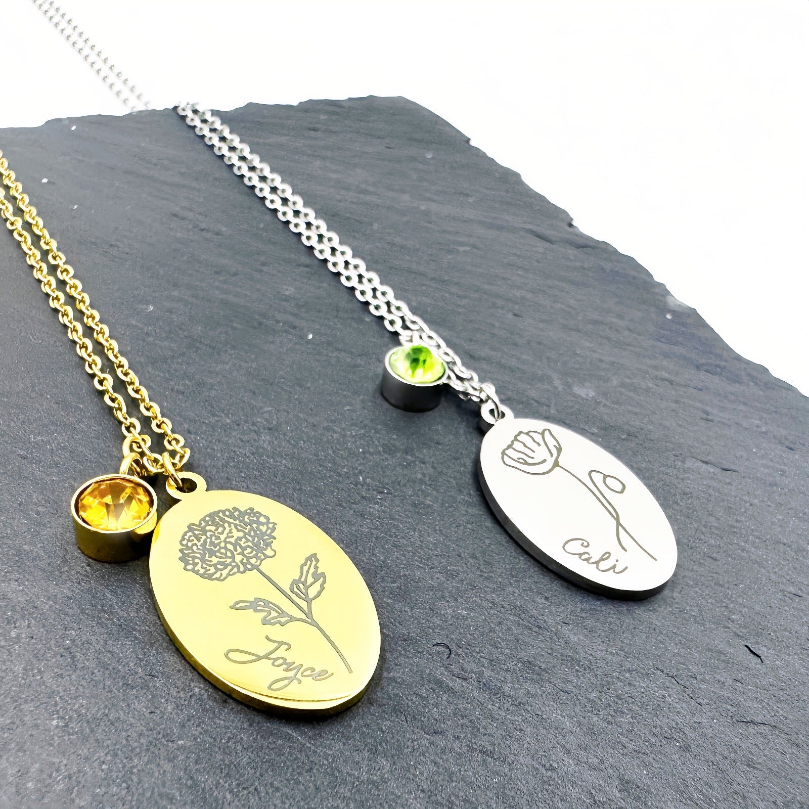 Boltiesd™ Flower Name Necklace With Stone - Boltiesd™