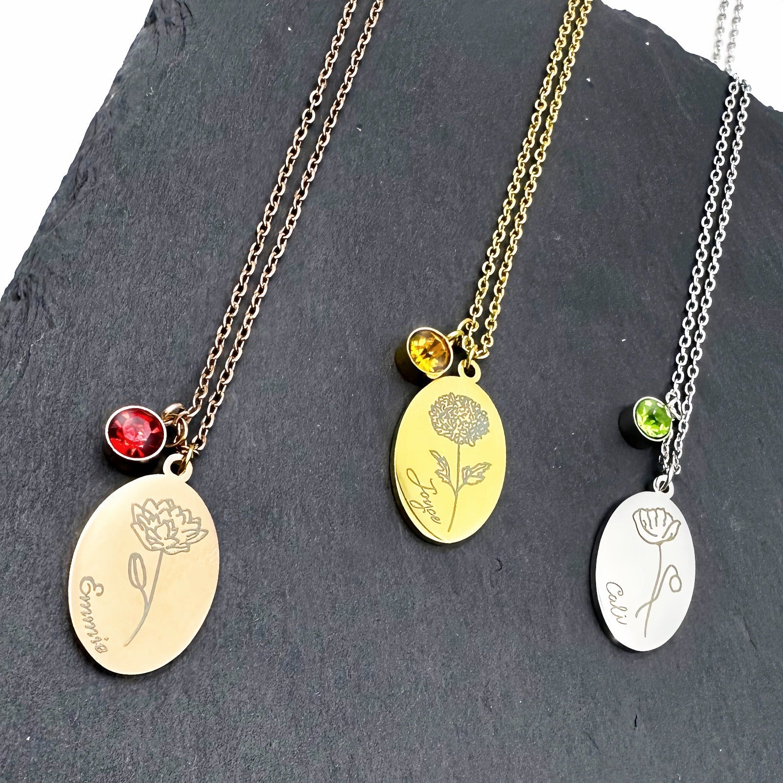 Boltiesd™ Flower Name Necklace With Stone - Boltiesd™