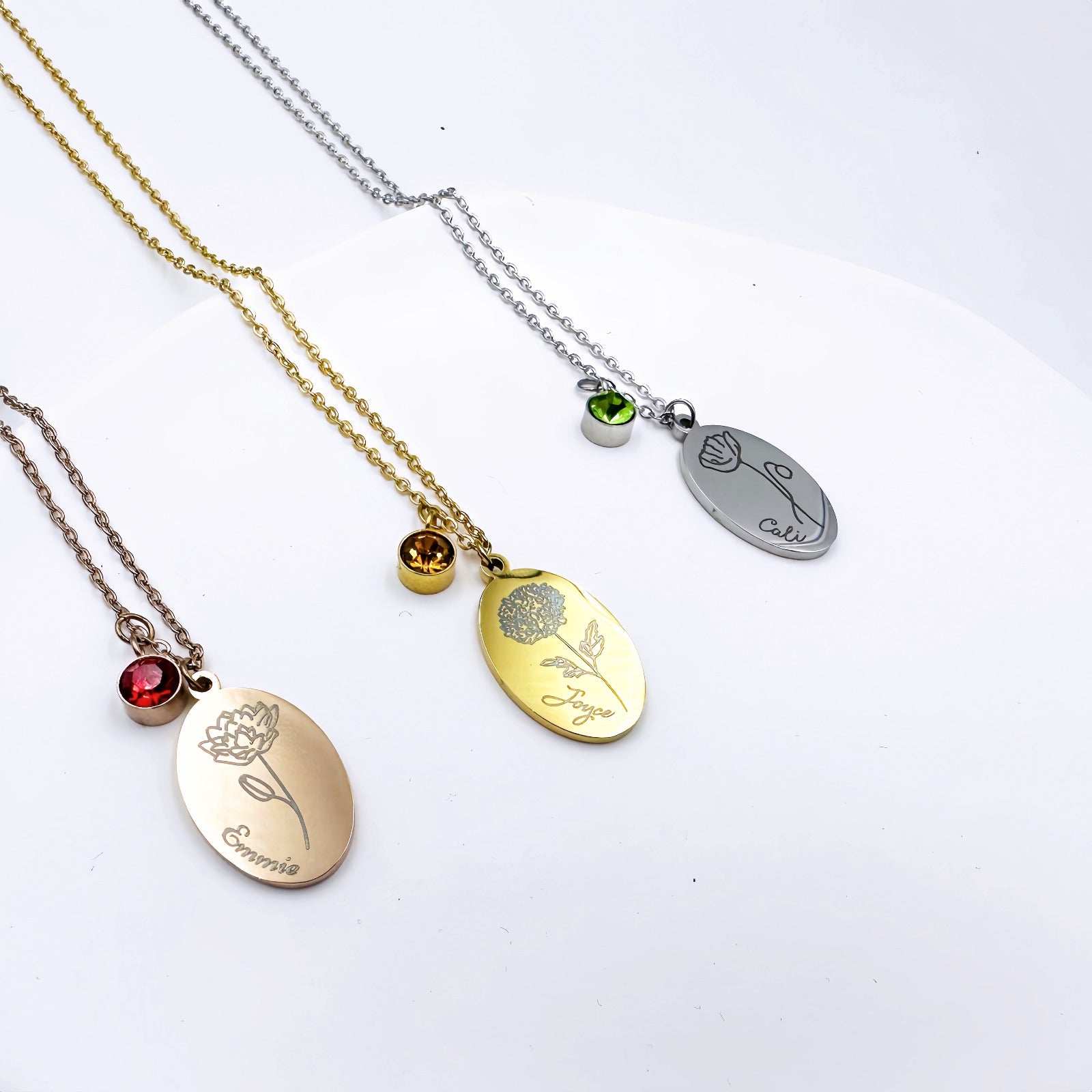 Boltiesd™ Flower Name Necklace With Stone - Boltiesd™