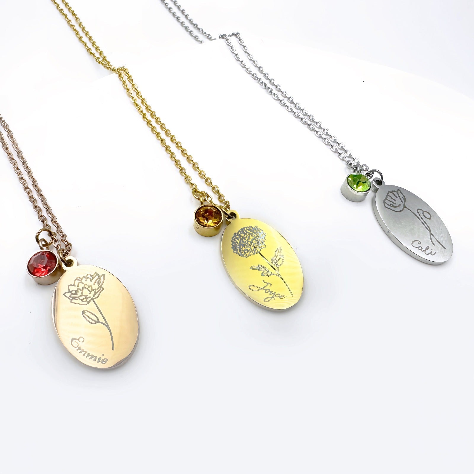 Boltiesd™ Flower Name Necklace With Stone - Boltiesd™