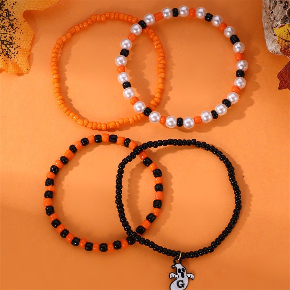 Boltiesd™ Girl Skull Pumpkin Bat Pendant Leather Bracelet for Halloween - Boltiesd™