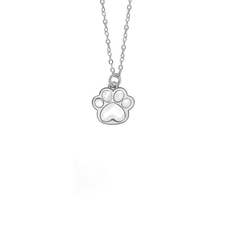 Boltiesd™ Mother Of Pearl Silver Sweet Cat Paw Necklace - Boltiesd™