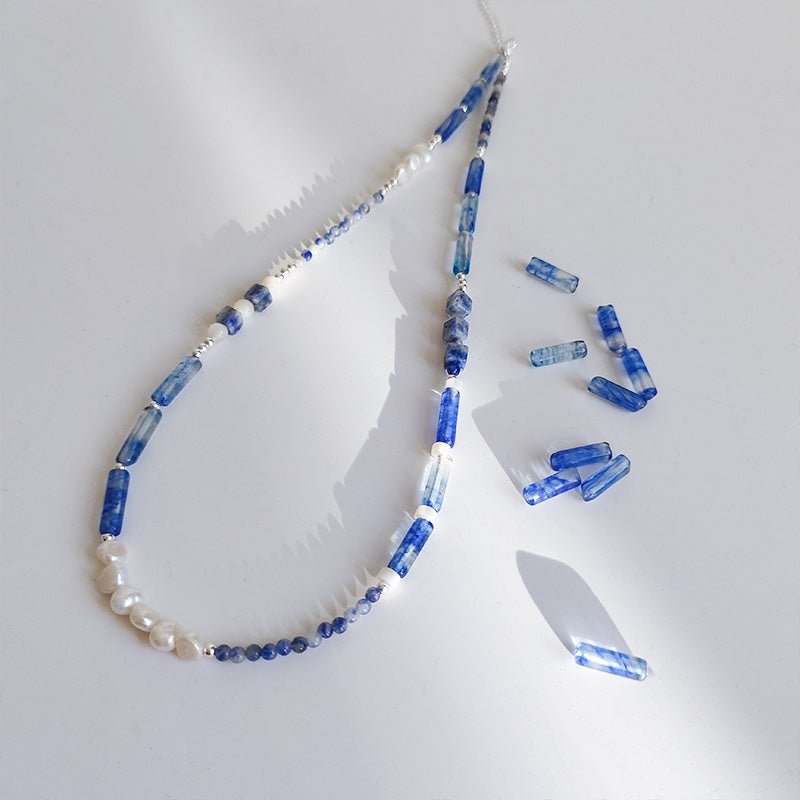 Boltiesd™ Blue Stone And Natural Pearl Necklace - Boltiesd™