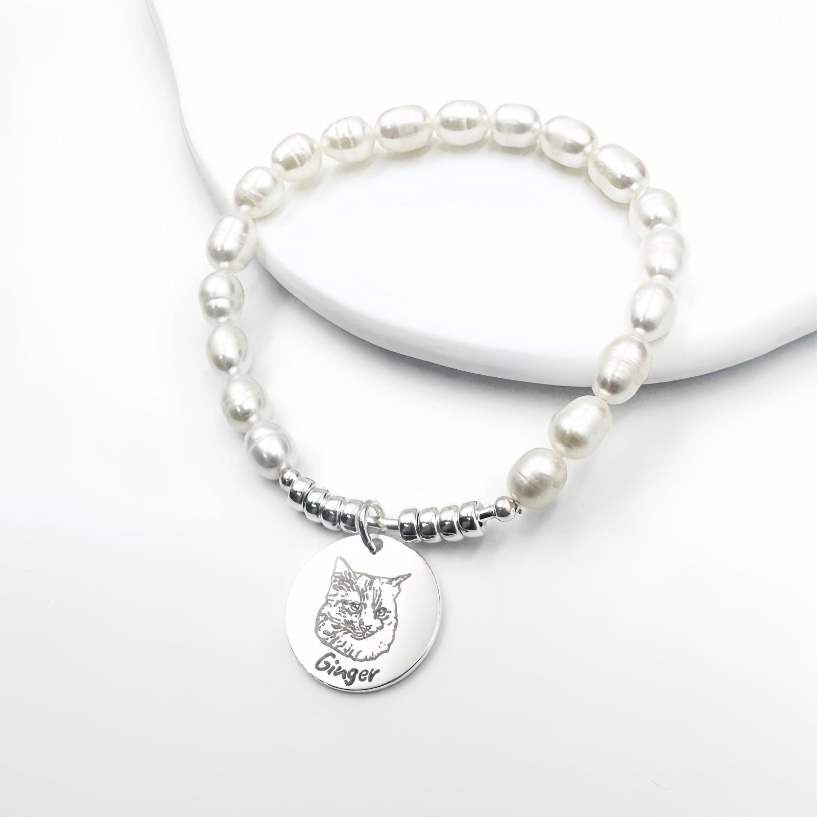 Boltiesd™ Custom Pet Pearl Bracelet in Sterling Silver S925 - Boltiesd™