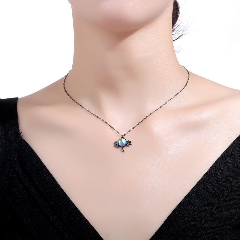 Boltiesd™ Dark Bat Moonstone Necklace in Sterling Silver S925 for Halloween - Boltiesd™