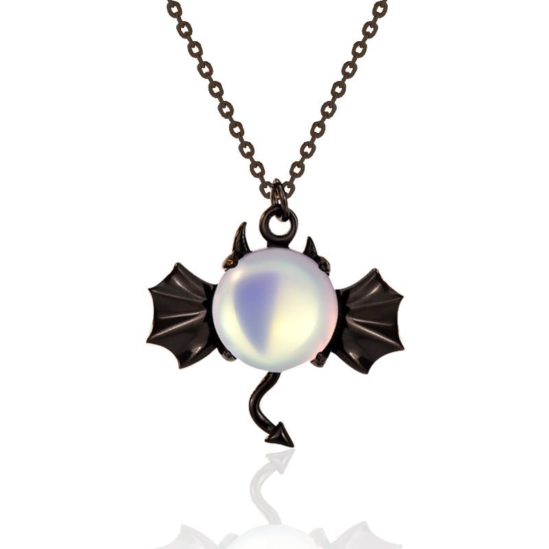 Boltiesd™ Dark Bat Moonstone Necklace in Sterling Silver S925 for Halloween - Boltiesd™