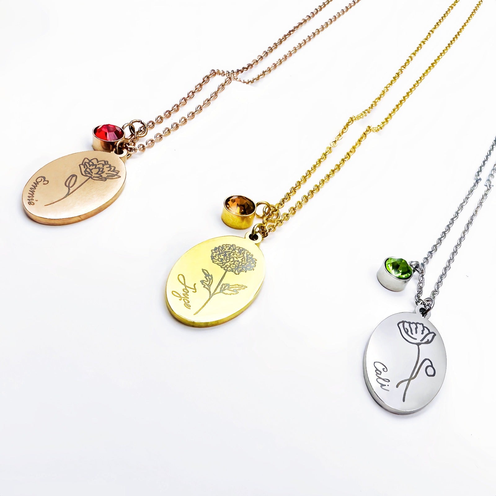 Boltiesd™ Flower Name Necklace With Stone - Boltiesd™