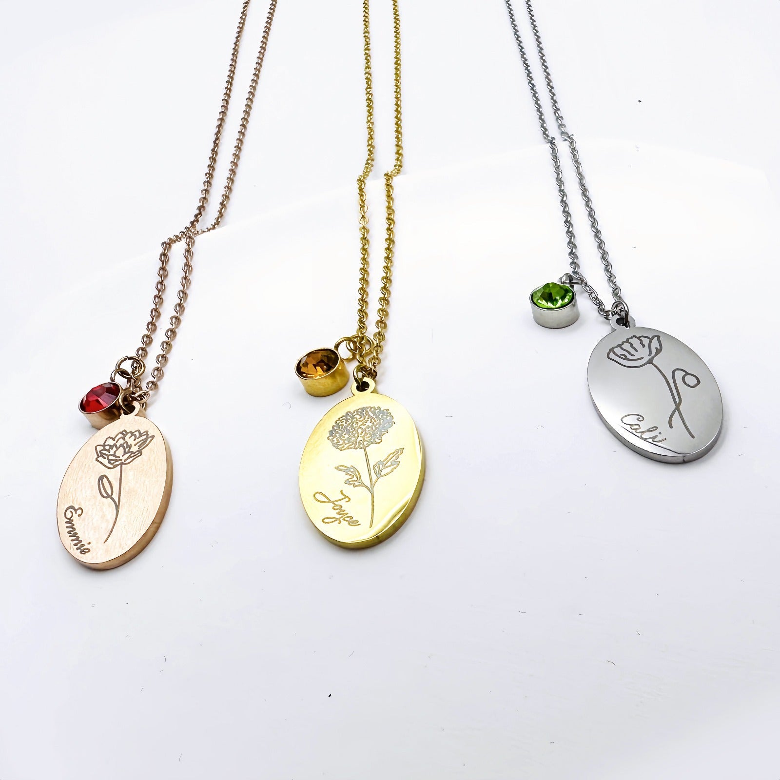 Boltiesd™ Flower Name Necklace With Stone - Boltiesd™