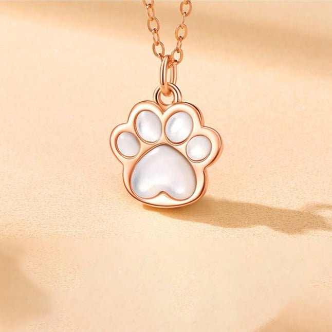 Boltiesd™ Mother Of Pearl Silver Sweet Cat Paw Necklace - Boltiesd™