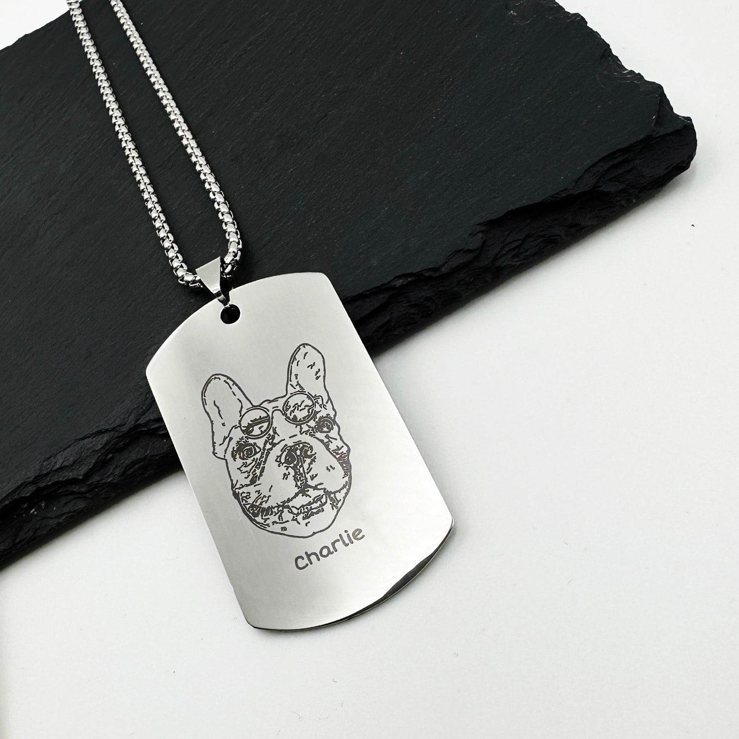 Boltiesd™ Pet Portrait Name Necklace Army Style For Men - Boltiesd™