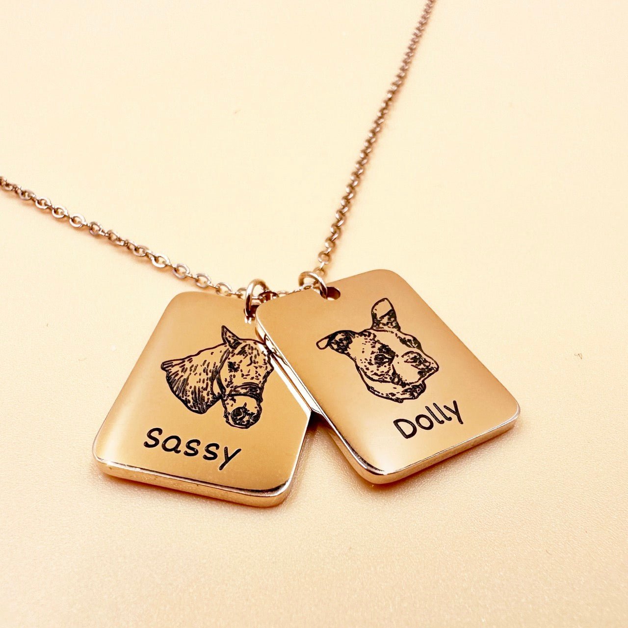 Boltiesd™ Pet Portrait Name Necklace Rect - Boltiesd™