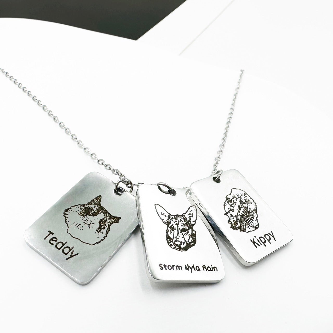 Boltiesd™ Pet Portrait Name Necklace Rect - Boltiesd™